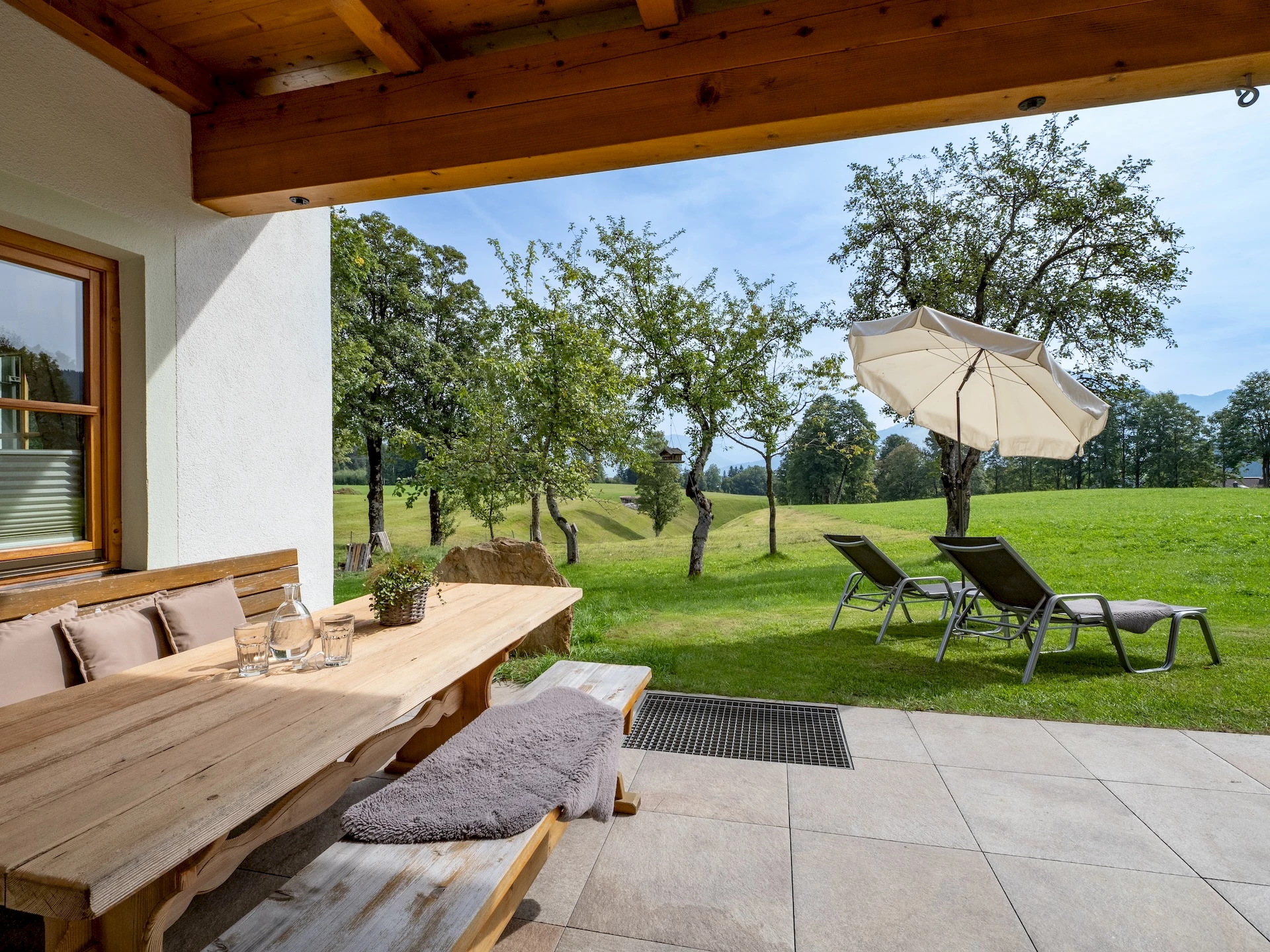 Eigene Terrasse mit Kaiser-Blick — Tirolerhaus EG am Gafalhof Going