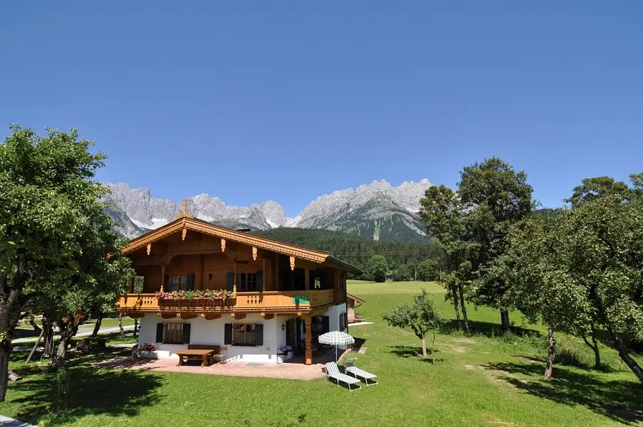 Panorama vom Tirolerhaus zum Wilden Kaiser — Gafalhof Going Tirol